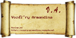 Vozáry Armandina névjegykártya